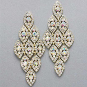 Gold Iridescent Chandelier Earrings